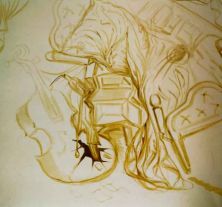 Haga click para ver la imagen ampliada 1983_17_bed and bedside table ferociously attacking a cello 1983.jpg